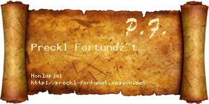 Preckl Fortunát névjegykártya